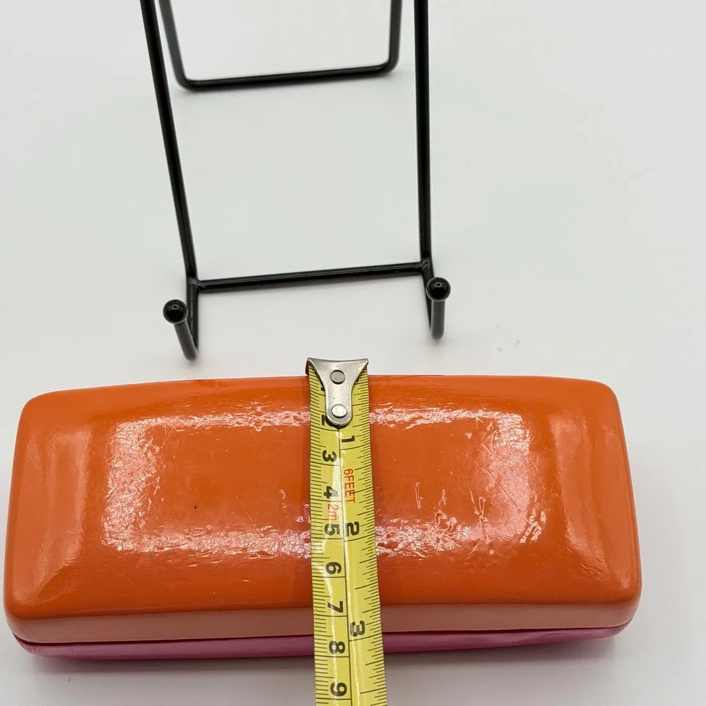 Kate Spade Eyeglass Case Pink Orange Hard Shell Colorblock Preppy Y2K Vibrant